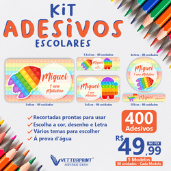 Kit Adesivos Escolares 100% Personalizado - VettorPrint