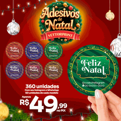 360 Adesivos Feliz Natal Brilho - VettorPrint