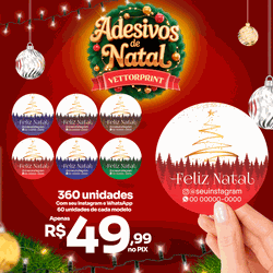 360 Adesivos Feliz Natal Árvore - VettorPrint
