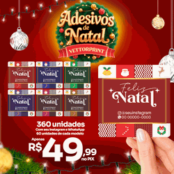 360 Adesivos Feliz Natal - VettorPrint