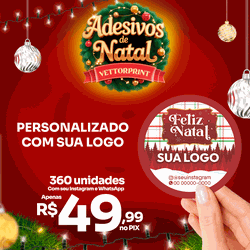 360 Adesivos Feliz Natal Personalizado - VettorPrint