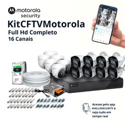Kit 16 Câmeras de Segurança Motorola Full HD 1080P... - Monitoriza Distribuidora