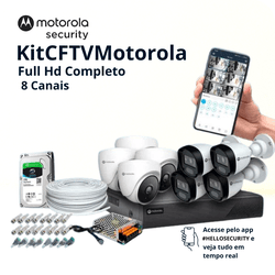 Kit 8 Câmeras de Segurança Motorola Full HD 1080P ... - Monitoriza Distribuidora