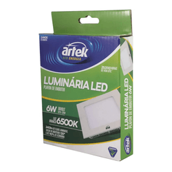 PLAFON LED EMBUTIR QUADRADO 6W 127V-220V 6500K (72... - Monitoriza Distribuidora