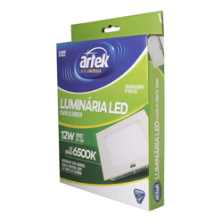 PLAFON LED EMBUTIR QUADRADO 12W 127V-220V 6500K (7... - Monitoriza Distribuidora