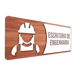 Placa De Sinalização | Engenharia - MDF 30x13cm - ... - Victare Oficial - Direto do Fabricante