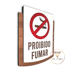 Placa De Sinalização | Proibido Fumar - MDF 15x13c... - Victare Oficial - Direto do Fabricante