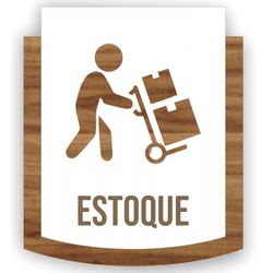 Placa de Sinalização - Estoque - MDF 15x13cm - PE... - Victare Oficial - Direto do Fabricante