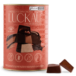 Lata Bombom Chocolate 54% Cacau recheado com creme... - VILA CEREALE
