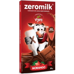Chocolate Sem Lactose 40% Cacau Sabor Morango 80g ... - VILA CEREALE