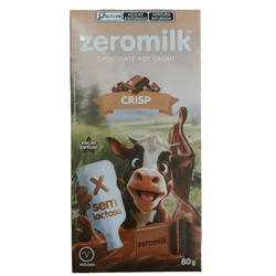 Chocolate Sem Lactose 40% Cacau Crisp 80g - Zeromi... - VILA CEREALE