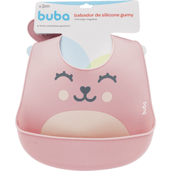 BABADOR DE SILICONE c/ PEGA MIGALHAS GUMY ROSA - ... - VILA JARDIM STORE BABY