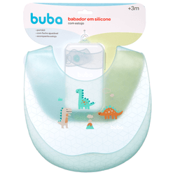 BABADOR DE SILICONE c/ PEGA MIGALHAS GUMY DINO - V... - VILA JARDIM STORE BABY