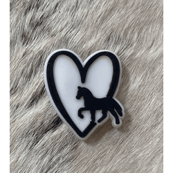 Pin para Crocs Coração Cavalo - PC34 - VIP WESTERN