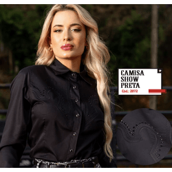 Camisa Show Preta - Miss Country - 2072 - VIP WESTERN