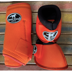 Kit Cloche e Caneleira Boots Horse Laranja - 01354 - VIP WESTERN