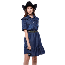 Vestido Glam Jeans Miss Country - 933 - VIP WESTERN