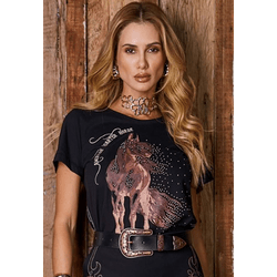 T-shirt American Quarter Horse Moon Horse - inv194 - VIP WESTERN