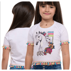 Cropped Infantil Ox Horns - Branco - 5253 - VIP WESTERN