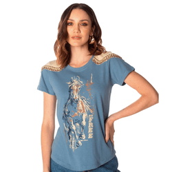 T-shirt Blue Horse Moon Horse - inv158 - VIP WESTERN