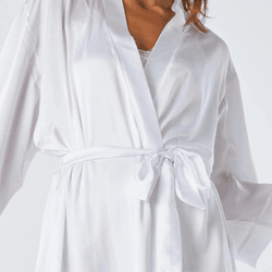 Robe Acetinado Longo - Branco
