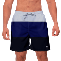 Short Masculino Listrado Azul,Cinza e Preto Moda P... - W2 STORE