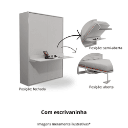 Cama Solteiro Vertical Retrátil com escrivaninha l... - WallBedbrasil