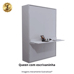 Cama queen vertical retrátil linha prime com escri... - WallBedbrasil