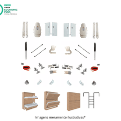 Kit Ferragens Beliche Linha Economic - SH - WallBedbrasil