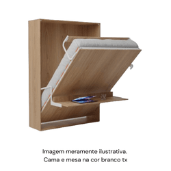 Cama casal vertical retrátil com mesa articulada c... - WallBedbrasil