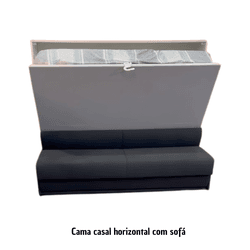 Cama casal horizontal (Com sofá sem braços) - WallBedbrasil