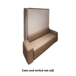 Cama Casal Vertical (sofá com braços) - WallBedbrasil