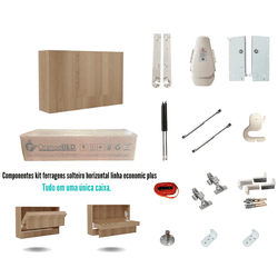 Kit ferragens solteiro horizontal linha economic p... - WallBedbrasil