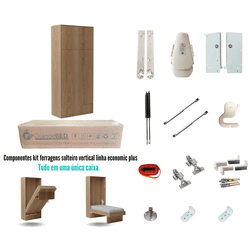 Kit ferragens solteiro vertical linha economic plu - WallBedbrasil