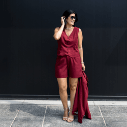 Shorts Feminino Span - Vinho - XICA STORE