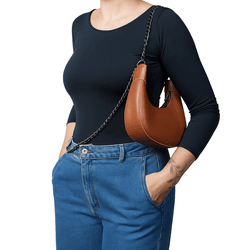 Bolsa Meia-Lua com Corrente Dupla – Inspiração Blogueira - YL Bag