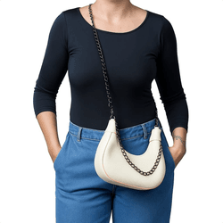 Bolsa Meia-Lua com Corrente Dupla – Inspiração Blogueira - YL Bag