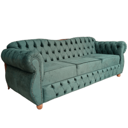 Sofá Chesterfield Conde 3 Lugares 2,20 tecido velu... - YASBELLY