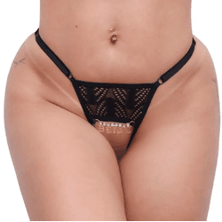 CALCINHA FIO BEIJE STRASS - 01684 - YESSEXSHOP