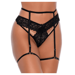 CALCINHA RENDA COM LIGA PRETA - 03063 - YESSEXSHOP