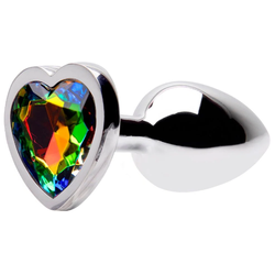 PLUG ANAL P PEDRA CORAÇÃO COLORIDO - 01074 - YESSEXSHOP