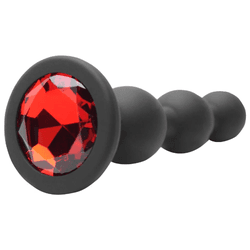 PLUG ANAL DE SILICONE ESCALONADO LUX BLACK RED - 0... - YESSEXSHOP