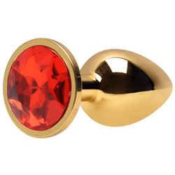 PLUG ANAL P DOURADO PEDRA VERMELHA - 01118 - YESSEXSHOP