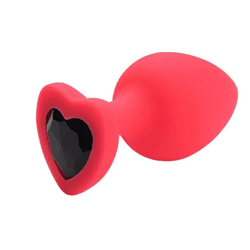 PLUG ANAL CORAÇÃO DE SILICONE M VERMELHO - 01587 - YESSEXSHOP
