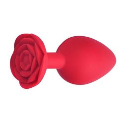 PLUG ANAL M ROSA VERMELHA EM SILICONE - 01363 - YESSEXSHOP