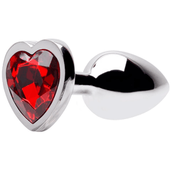 PLUG ANAL P PEDRA CORAÇÃO VERMELHO - 00443 - YESSEXSHOP