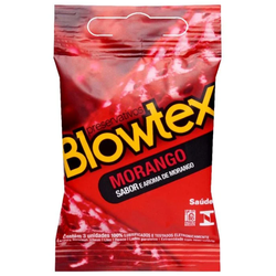PRESERVATIVO BLOWTEX SABOR MORANGO 3UND - 01137 - YESSEXSHOP