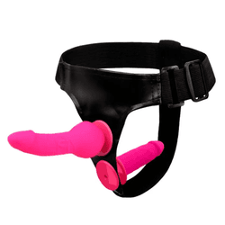 CINTA PENIANA COM PRÓTESE DUPLA PINK - 00792 - YESSEXSHOP