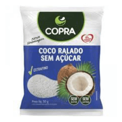  COCO RALADO FINO SEM AÇÚCAR 50G - COPRA - 04186 - Zero & Cia 
