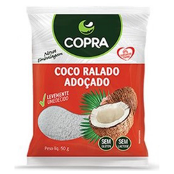 COCO RALADO FINO ÚMIDO E ADOÇADO 50G - COPRA - 04... - Zero & Cia 